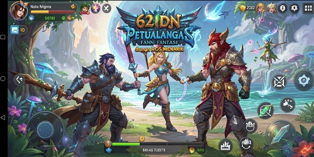 Tampilan menarik dari gameplay RPG 62IDN dengan pertempuran seru.