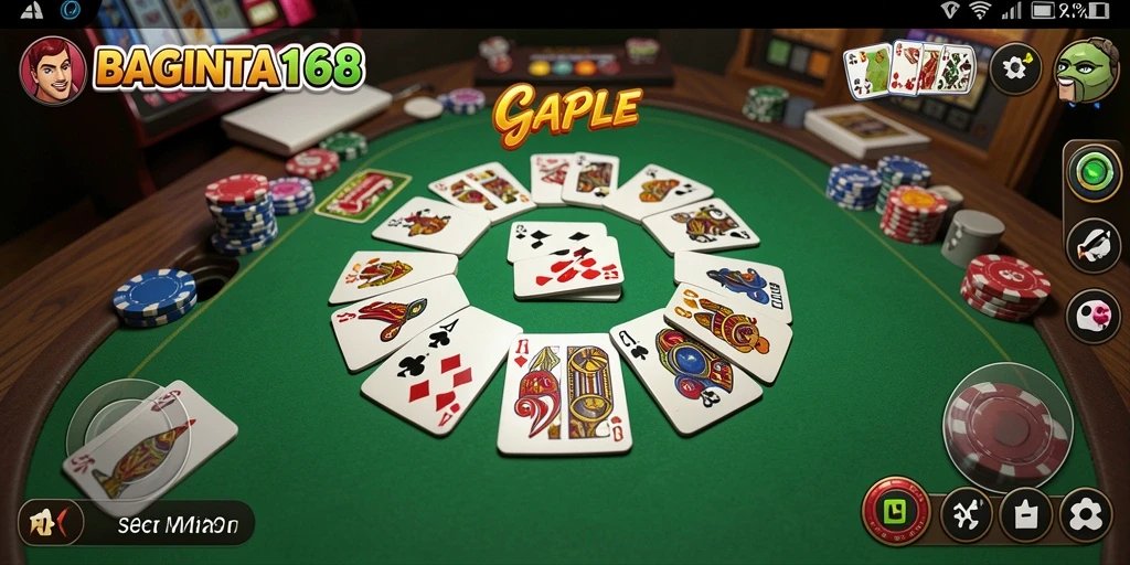 Tampilan gameplay menarik dari BAGINTA168 dengan suasana Gaple.