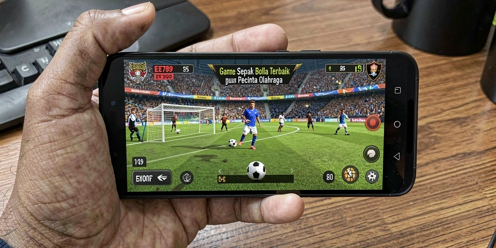 Tampilan gameplay seru dalam EE789, aksi sepak bola yang mendebarkan.