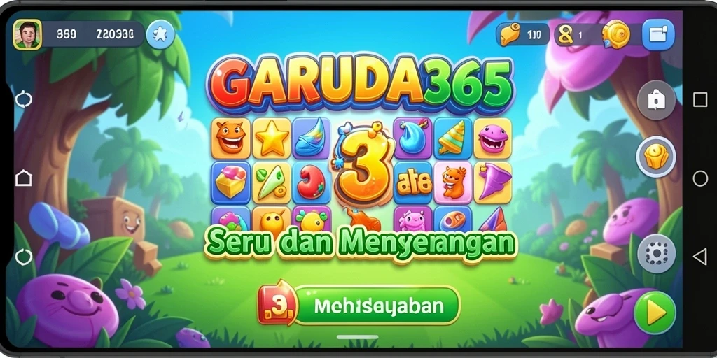 Tampilan gameplay menarik dari GARUDA365 dengan elemen warna-warni.