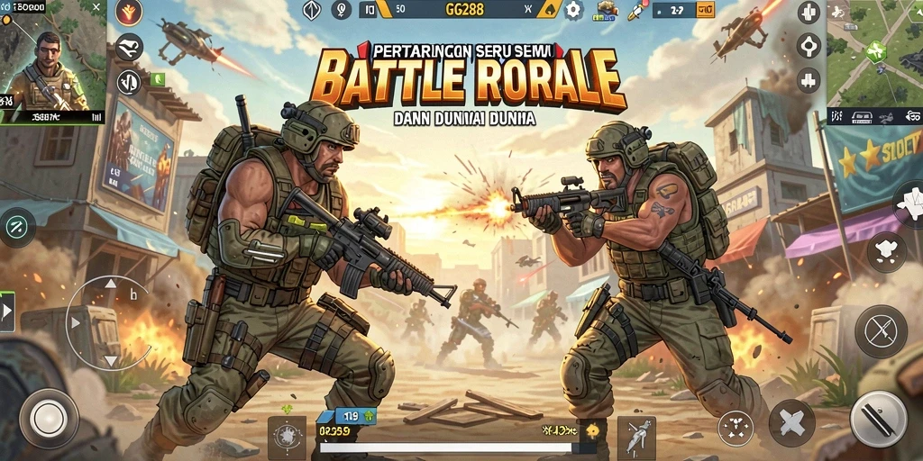 Gameplay seru GG288 dalam aksi Battle Royale.