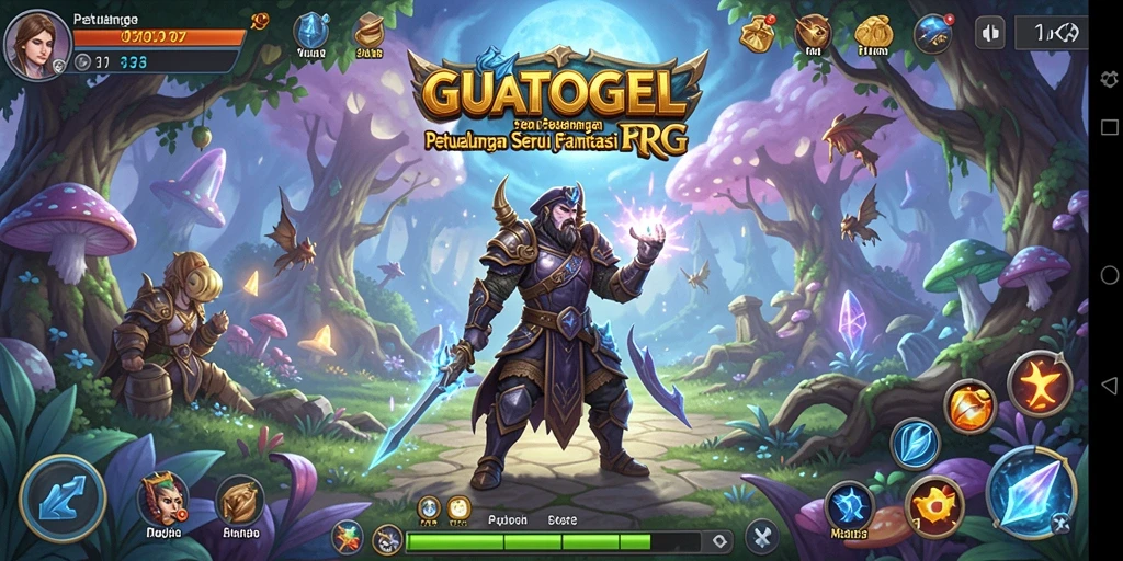 Tangkapan layar GUATOGEL menunjukkan pertarungan epik dalam dunia RPG.