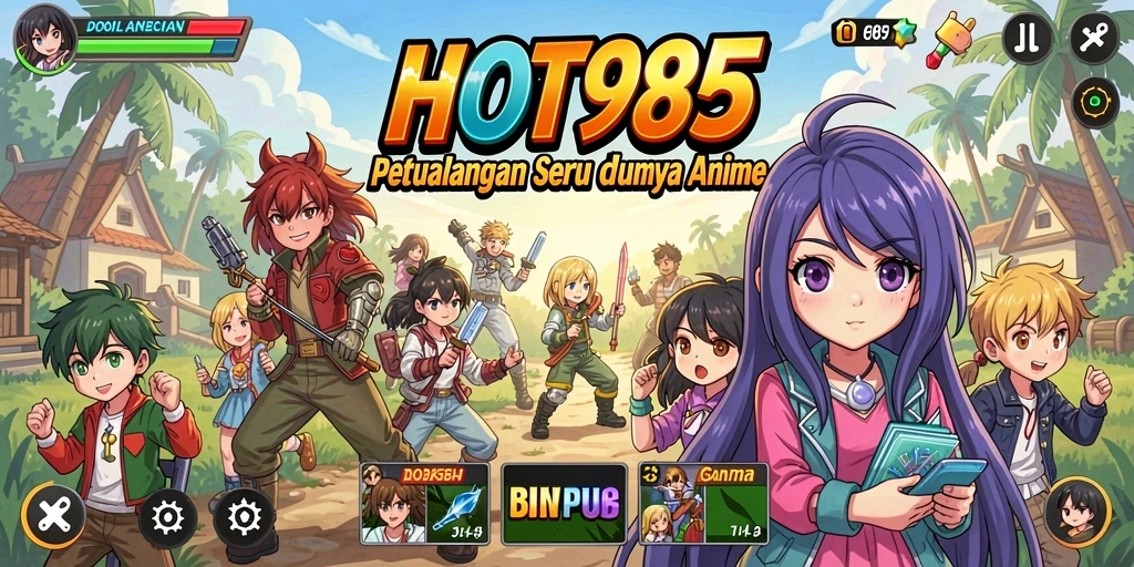 Tampilan gameplay HOT985 yang seru di dalam dunia Anime.
