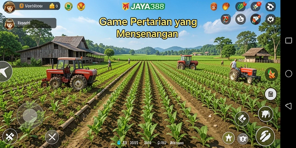 Screenshot JAYA388 menampilkan ladang yang rimbun dengan beragam tanaman.
