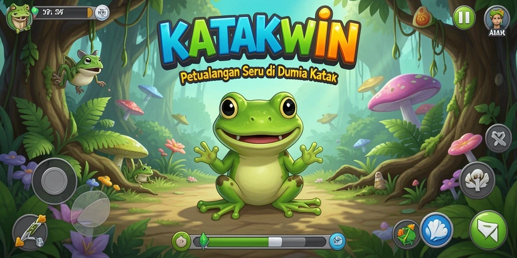Tampilan gameplay petualangan di KATAKWIN yang menegangkan.
