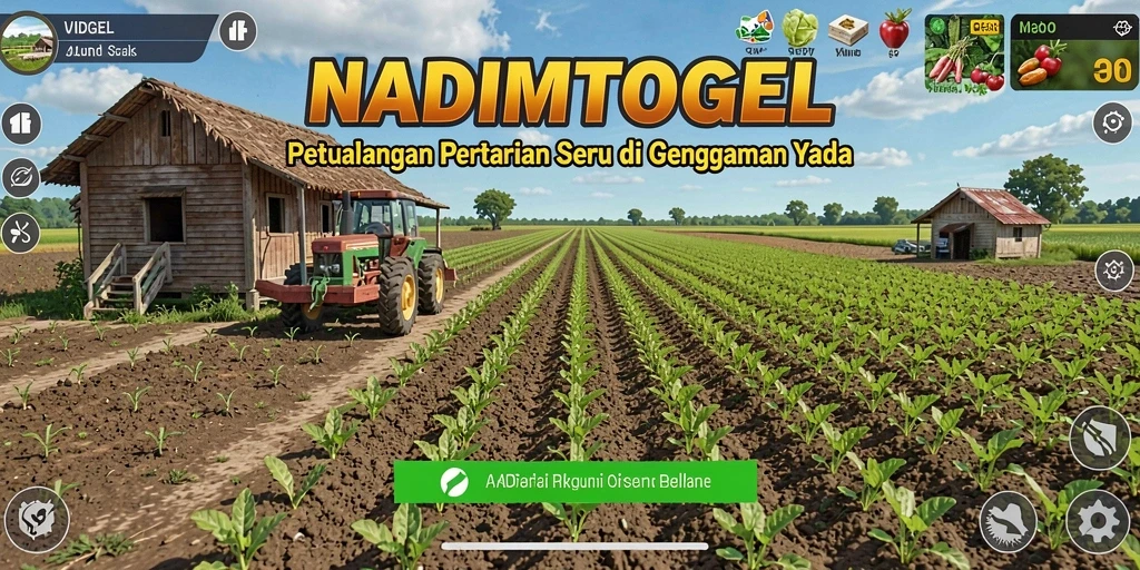 Screenshot gameplay NADIMTOGEL yang menampilkan suasana berkebun yang indah.