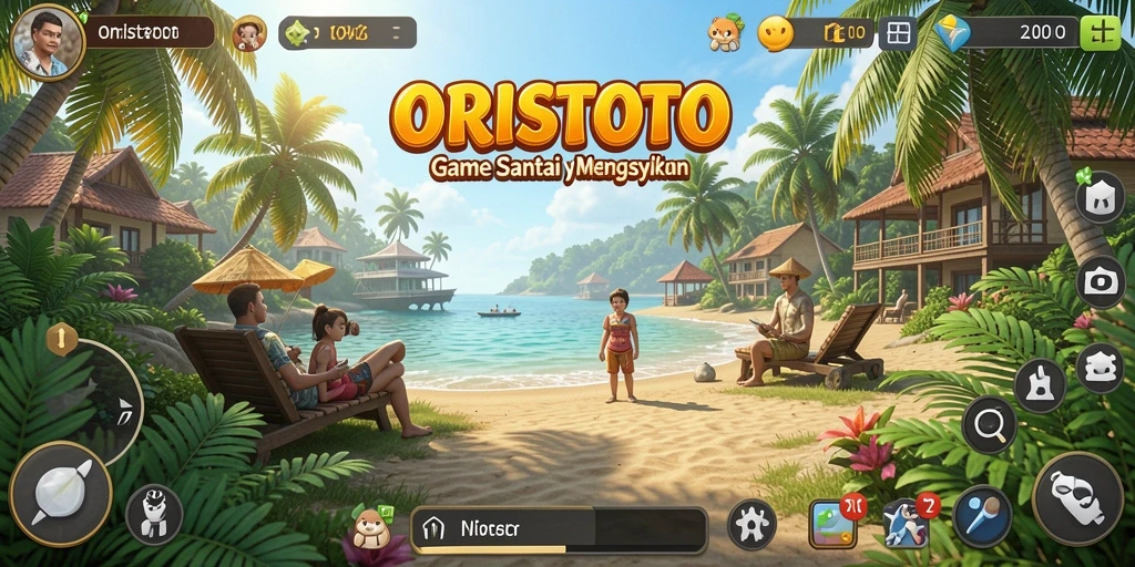 Tangkapan layar gameplay ORISTOTO yang penuh warna dan menyenangkan.