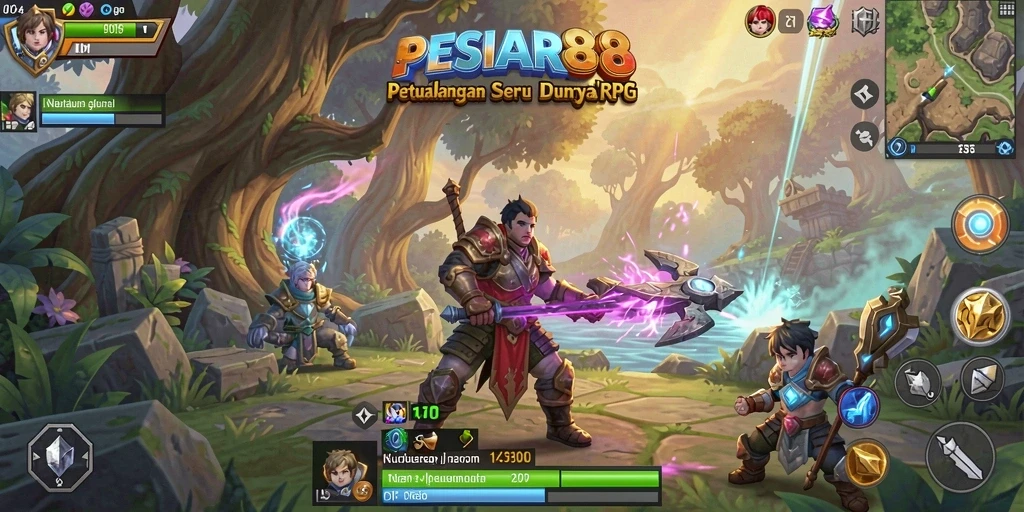 Screenshot utama PESIAR88 yang menampilkan gameplay RPG yang seru.