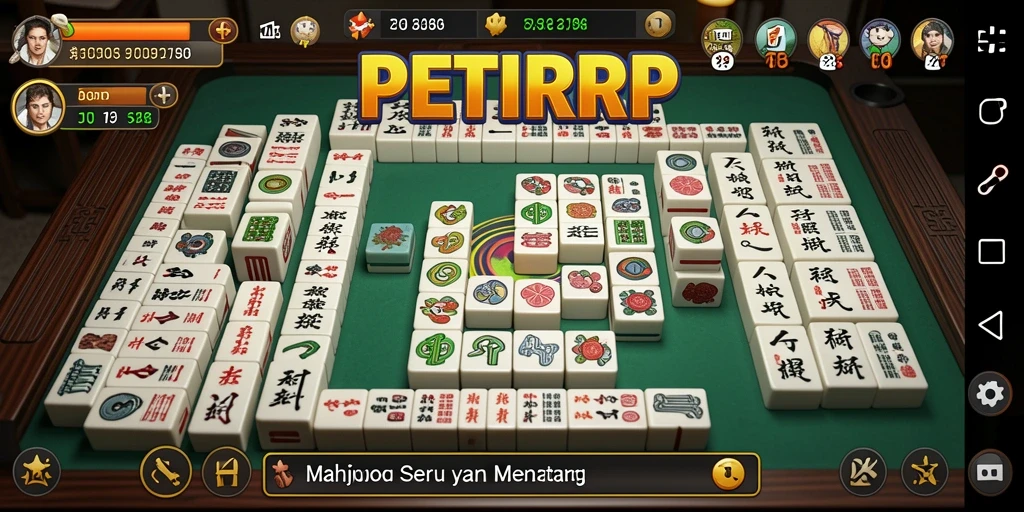 Screenshot gameplay PETIRRP menampilkan aksi Mahjong yang mendebarkan.
