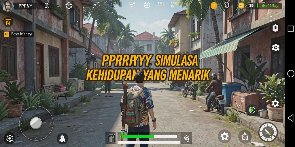 Tangkapan layar dari gameplay <strong>PPRRYY</strong> menampilkan karakter berinteraksi dalam lingkungan yang hidup.