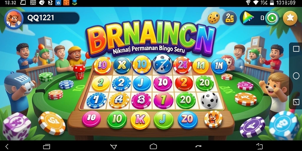 Screenshot utama menunjukkan gameplay seru Bingo di QQ1221.