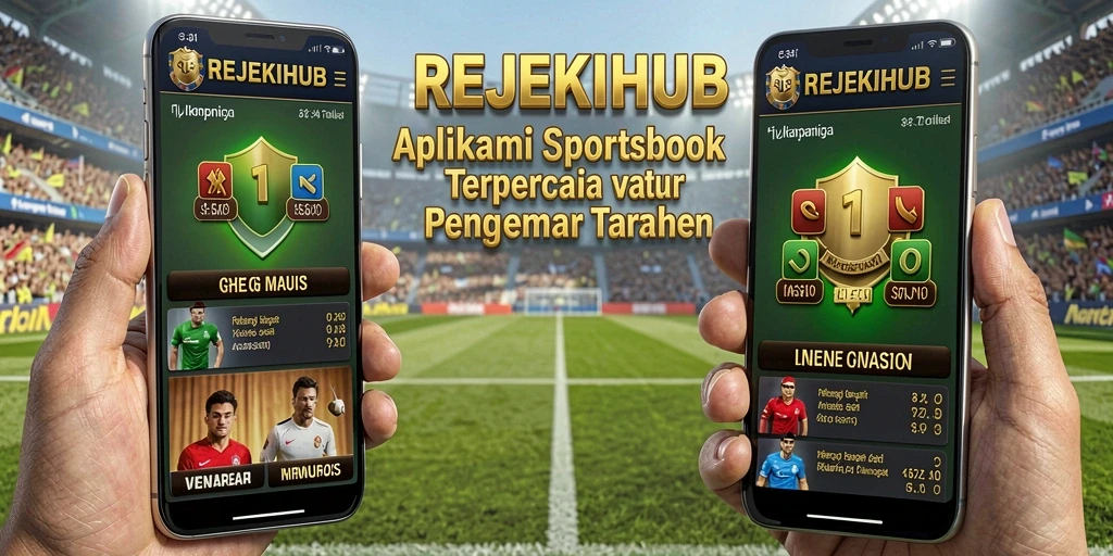 Tampilan dalam aplikasi REJEKIHUB dengan fitur taruhan olahraga.
