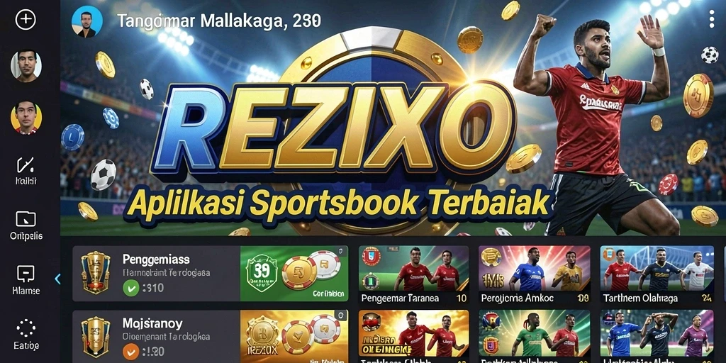 Tampilan gameplay dan antarmuka pengguna di REZIXO saat taruhan olahraga.