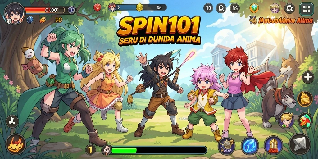 Tampilan gameplay SPIN101 yang menarik dan penuh aksi anime.