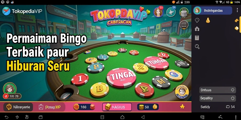 Tampilan permainan Bingo yang seru dan interaktif di TOKOPEDIAVIP.