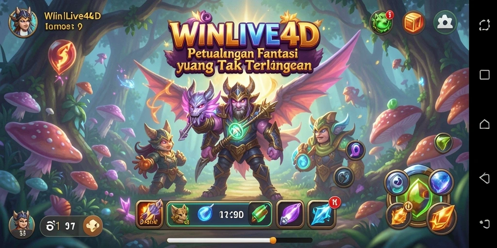Tampilan gameplay mendebarkan di dunia fantasi WINLIVE4D.