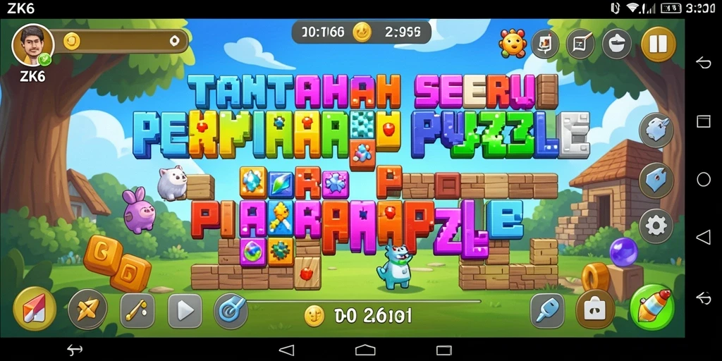 Screenshot ZK6 menampilkan gameplay Puzzle yang menantang.