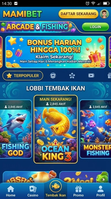 Tampilan antarmuka pengguna aplikasi mamibet.